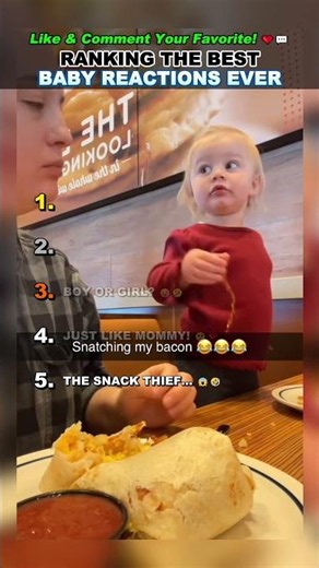 Ranking The Best Baby Reactions Ever! 😂 #funnybaby #viral #shorts