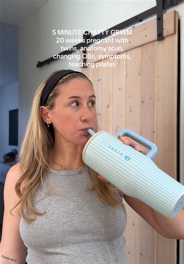 5 minute chatty grwm talking all things pregnancy🤍 If you’re a twin mom let me know what week you went into labor?! #pregnant #twinpregnancy #20weekspregnant #grwm #MomsOfTiktok