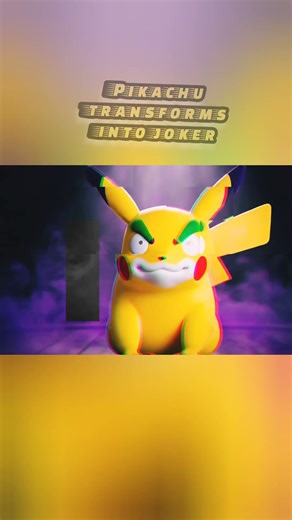 Pikachu transforms into Joker: wild clown chaos unleashed #JokerPikachu #ChaosFusion