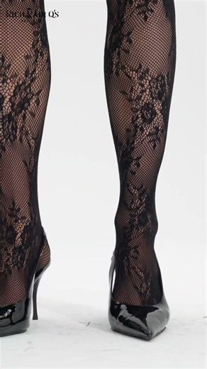 Lace Pattern Stretch Fishnet Tights