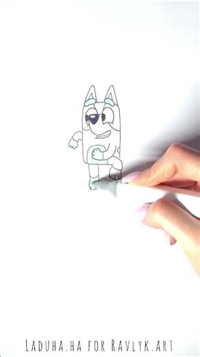 🐶 How to Draw Bluey Heeler 💙🖌️ Puppy Drawing Guide 🌟 #shorts #drawing #RavlykArt