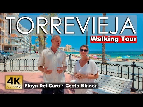 Torrevieja - Playa del Cura 2025 • Costa Blanca, Spain – Walking Tour [4k 60fps]