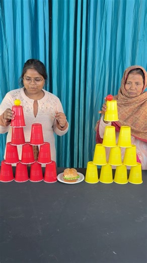 MOM VS DAUGHTER: Don't Break The Pyramid! 😱 #challenge #shorts