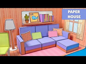 Building a Miniature Paper House with Kitchen and Living Room | Paper Craft
