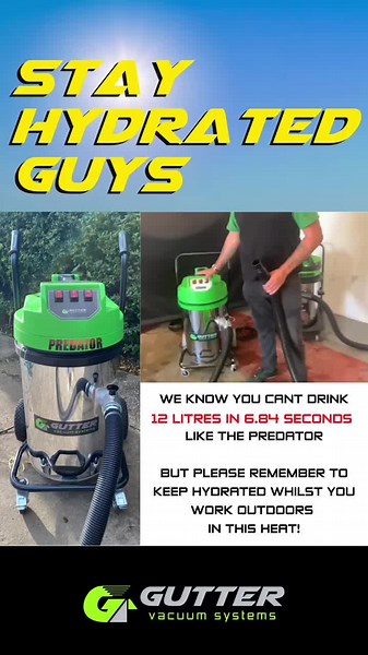 Working outdoors? Keep hydrated #Heatwave #heat #hydrate #BritishSummertime #Workingoutdoors #guttervacuumsystems #gutterclearing #guttervacuum