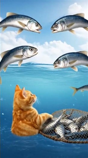 Cat Goes Fishing… And Everything Goes Wrong! 😹🎣#shortsfeed #shorts
