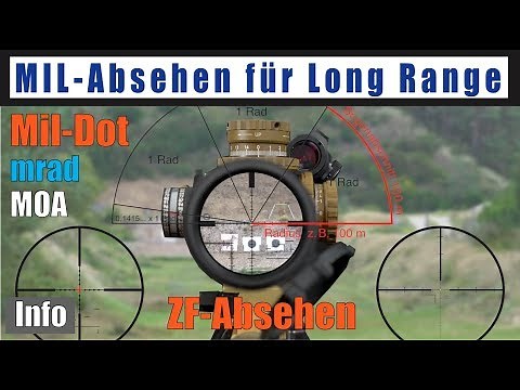 Mil-Absehen Auswahl mrad Entfernungen bestimmen Long Range MOA Arten von Absehen Mildot