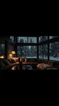 No Ads Fireplace Blizzard ASMR - Snow Storm Sound Sleep With Fireplace Burning For Deep Sleeping
