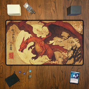 Chosen Dragon, TCG Playmat for Tabletop Games, Gamer Gift, Custom Art, Trading Card Games, Mtg, Mousepad, Magic the Gathering, Gaming, Zones - Etsy
