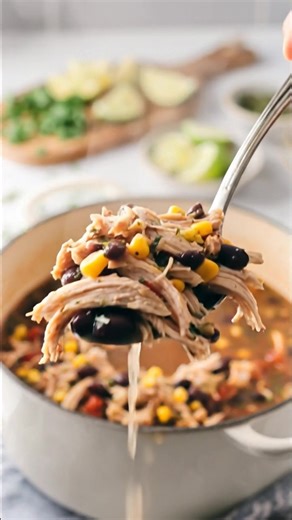 This Chicken Taco Soup brings back memories of cozy family dinners where laughter filled the air and every spoonful was a hug in a bowl. Trust me, you'll find yourself coming back for seconds—just make sure to share! Recipe’s waiting for you in the comment 👇 | Recipes & Cooking Guide
