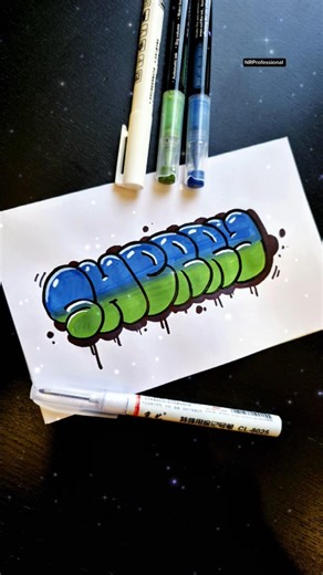 Graffiti-inspired Bubble Lettering #art #shorts #howto