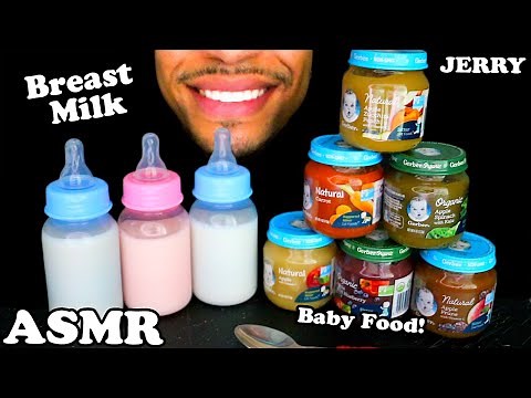 ASMR BREAST MILK BABY BOTTLES & BABY FOOD MUKBANG *CHALLENGE* JERRY