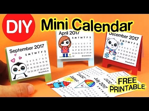 DIY How to Make Mini Calendar step by step EASY 2017 - Fun Craft