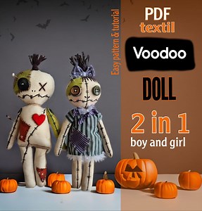 Voodoo Doll Sewing Pattern: Boy and Girl Halloween Dolls (PDF Tutorial) - Etsy
