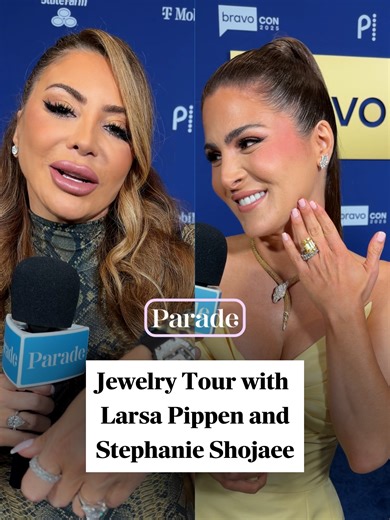 #RHOM's Larsa Pippen and Stephanie Shojaee gave us a fun jewelry tour back at #BravoCon last year! What do you think of their accessories? Check out more from 'The Real Housewives of Miami' at the link in our bio!