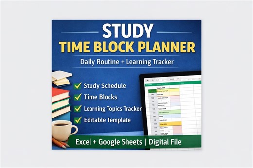 Daily Time Blocking Planner | Excel & Google Sheets Template (digital Download) - Etsy Canada