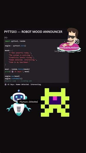 Robot Mood Announcer #coding #programminglanguage #python #codingbat #daily #programming #computer