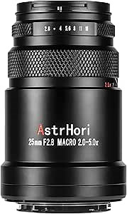 AstrHori 25mm F2.8 2X-5X Ultra Macro Lens Full Frame Manual Focus Compatible with Nikon Z Mount mirrorless Cameras Z5,Z6,Z7,Z611,Z711,Z9,Z30,Z50,ZFC,etc.
