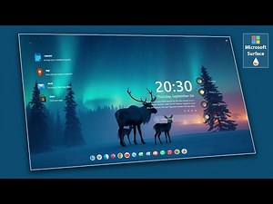 Windows 10 Desktop Customization | Surface Style Rainmeter Skin 2025