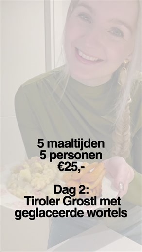 Rosanne | your favorite budget girlie | DAG 2: simpele 'Tiroler Grostl' met geglaceerde wortels 🥰! Vullend en lekker: dat is dit heerlijke gerecht van vandaag. Het doet me denken... | Instagram
