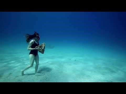 Underwater Girl Freediving - Walking In Water