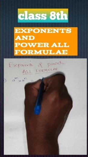 Exponents and Power all formulae #class8#mathstricks💯👍🔥😱