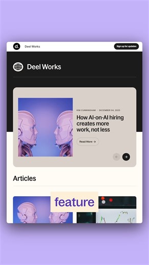 Work is changing faster than the headlines. That’s why we created Deel Works, our newsroom for the future of work. Through Deel Works, we track how employment, compensation, talent, and work culture are shifting across borders and industries, using proprietary workforce data, economic analysis, and original reporting. From pay transparency and remote work to skills shortages and mobility, our coverage is data-led and built for leaders who need credible workforce intelligence. Find the latest pie