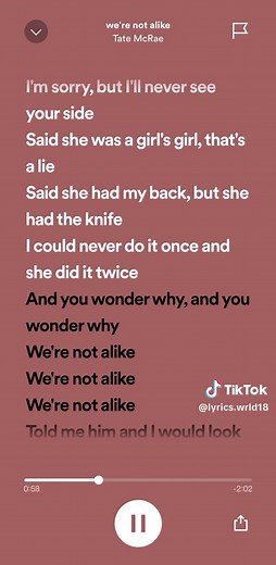 Tate McRae Song Quotes: Not Alike Lyrics