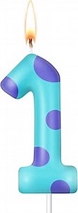 MTLEE Number Birthday Candle Monster Theme Candles Monster Cake Topper for Girl Boy Birthday Baby Shower Party Cake Decorations Supplies (Lake Blue,Number 1)