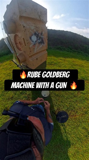 Rube Goldberg machine is an overly complex, interconnected contraption designed i’m using a gun