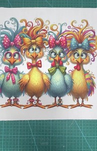 Funny Chicken Fabric Panel: Chicken Sisters Quilt Block - Etsy