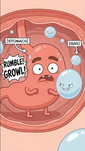 Why Does Your Stomach Growl When You’re Hungry? 🤯🫃 | Medical Cartoon #Shorts #medical #aivideo