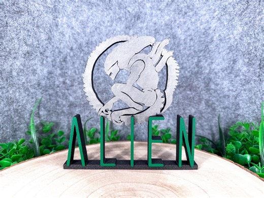 Alien Statuetta Logo Xenomorfo Regalo Cinema Sci-fi Ridley Scott Decorazione Studio Hand Painted 3D Printed Art Gift Horror Movie Ridley - Etsy