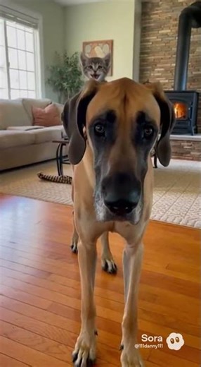 Kitten Rides the Dog Like a Tiny Cowboy 😂🐱🐶🤠