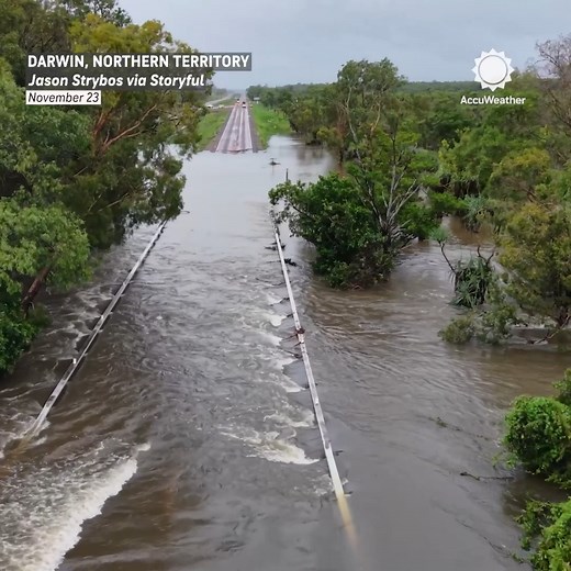 Heavy rain from Tropical Cyclone Fina brought flooding to parts of Australia’s Northern Territory over the weekend. 5.8 inches of rain was recorded in Darwin, setting a new November rainfall record. | AccuWeather