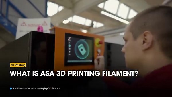 Your Guide to Large Scale 3D Printing With ASA Filament Here’s everything you need to know about BigRep ASA 3D printing filament, from material properties and benefits, to best practices and use cases. Check out the full article by BigRep here: https://www.wevolver.com/article/your-guide-to-large-scale-3d-printing-with-asa-filament #3dprinting #guide #ASA #filament #LargeScale #technology #engineering #stem #innovation -------------------------------- Get your company on Wevolver. Learn how your