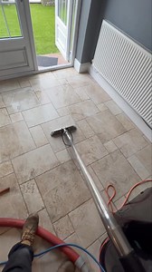 Stone floor cleaning in Porthcawl. Its always surprising the amount of dirt we extract from a stone floor 👀 | Property Clean