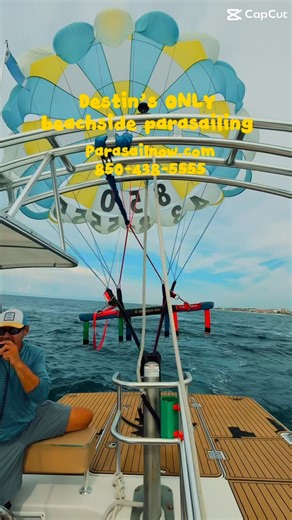 Destin’s ONLY beachside parasailing. 850-438-5555 #miramarbeach #destin #parasailing #destinflorida #fortwaltonbeach #bananaboat #30a #sandestin #parasail #crabisland #parasail #seasidefl | Miramar Beach Parasail Destin