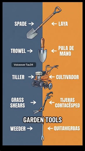 Garden Tools Vocabulary 3 🚜 Master them in English & Spanish 🇺🇸🇪🇸 Names of Tools Visual English