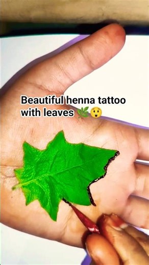 Easy and beautiful mehendi design with leaves 🌿 elegant henna design 🌿#shorts #viral #trending #art