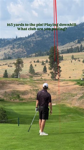 Graham Filek | Travel, Golf & Adventure on Instagram: "163 yards to the pin! Playing downhill. What club are you pulling? ⛳️ #golf #explorebc #golfcourse #golftrip #golfing"