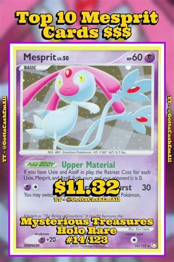 ✨ Top 10 RAREST Mesprit Pokémon Cards EVER! (Most Valuable Mesprit Cards) #pokemon #top10 #tcg