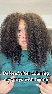 Before/after coloring my hair with henna #henna #curlyhair #naturalhair #greyhair