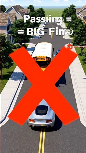 School Bus Stop Rule in USA 🚨 Most Drivers Don’t Know This! #shorts