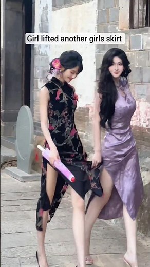 Girl lifted another girls skirt chinese girl street fashion tiktok 🔥#shorts