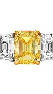 Tiffany & Co 3.68 carats Fancy Intense Yellow Diamond 18K Platinum Engagement Ring: WD ERJE 07