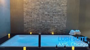 Enormous 320-gallon infinity edge spa tub with waterfall. Found only at AXIS, Chicago. 💻 http://www.verycoolrooms.com/axis.aspx 📞 (773)4638543 📍AXIS 5335 S Pulaski Rd, Chicago | Ambiance Suites