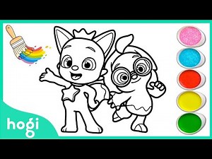 Coloring Hogi! Pinkfong | Easy & Popular Coloring Art for Kids | Episode 23