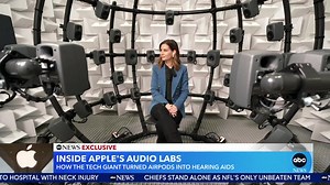 EXCLUSIVE: Rebecca Jarvis takes us inside Apple’s secret audio labs, where the company is taking on hearing loss. The company announced that free software update for AirPods Pro 2, allowing them to be used as hearing aids, will be available in about a week. | Good Morning America