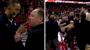 Michigan's Juwan Howard Kicks Off Brawl Against Wisconsin, Throws Hands